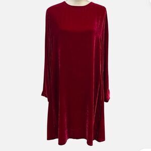 NWT Eileen Fisher RUBY Velvet Crew Neck K/L Dress